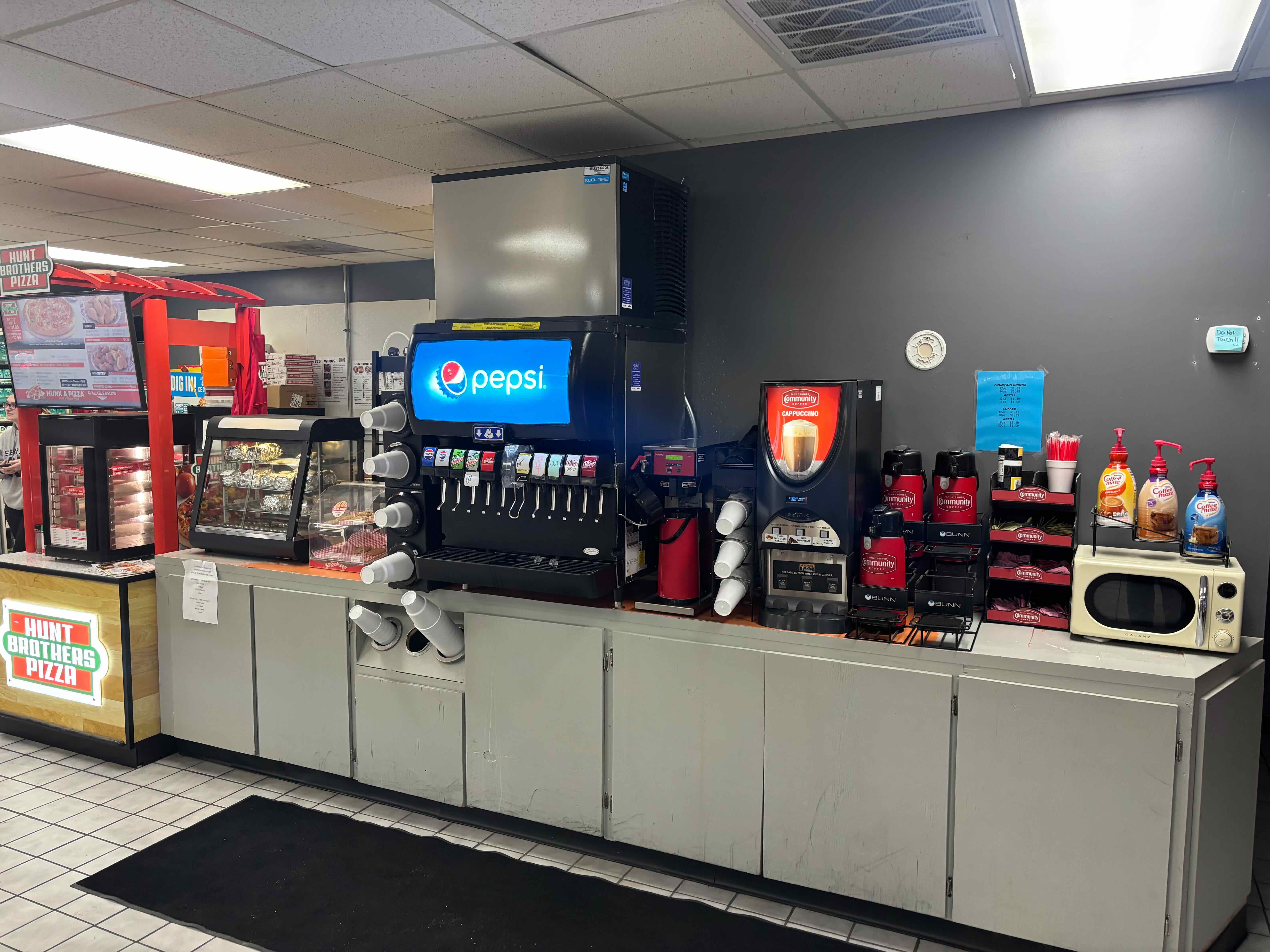 Dual c-store ice / fountain installation
