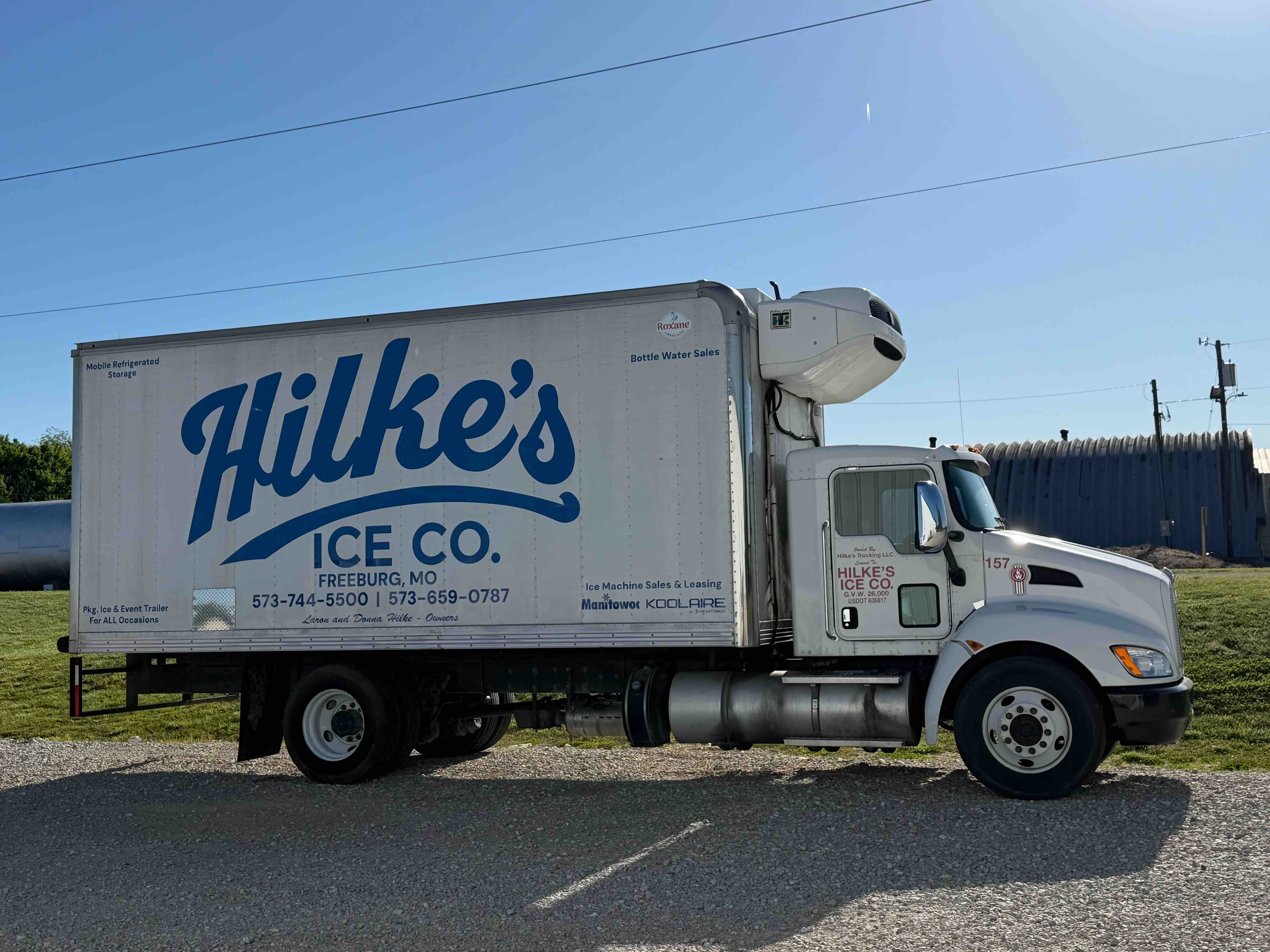 Hilke's truck with the new blue branding